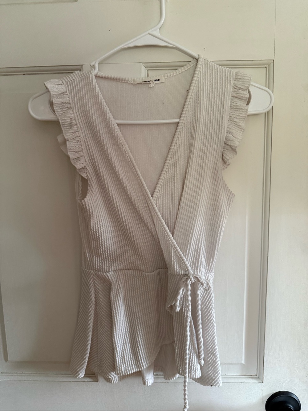 Caution To The Wind Ivory Textured Knit Top
